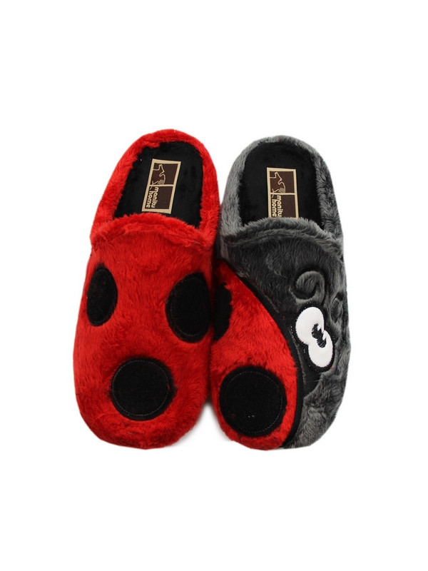 Kapcie Damskie Na Zimę Pluszowe Biedronka Manitu-Home 320103-04