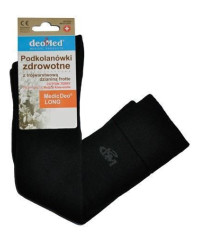 Podkolanówki Zdrowotne z Trójwarstwową Dzianiną Frotte Czarne Medic Deo Long