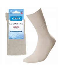 Skarpetki Medyczne Antybakteryjne Srebro Beżowe DeoMed Cotton Silver
