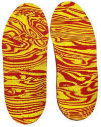 Wkładki ortopedyczne na płaskostopie podłużne koślawość kolan Correct LS czerwono żółte