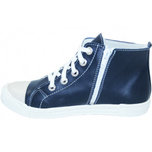 Skórzane trampki dla dziewczynki granatowe Dawid 1108
