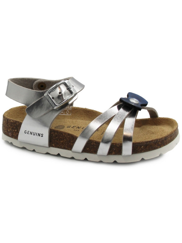 Srebrne eleganckie sandały dla dziewczynek na lato Genuins II gatunek