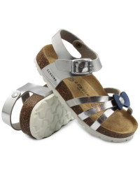 Srebrne eleganckie sandały dla dziewczynek na lato Genuins II gatunek