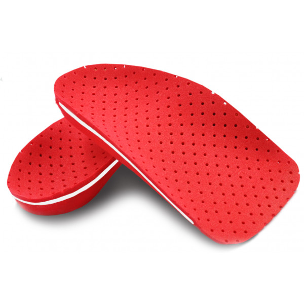 Korekcyjne wkładki do butów na płaskostopie podłużne Correct LS 3/4 kolor czerwony