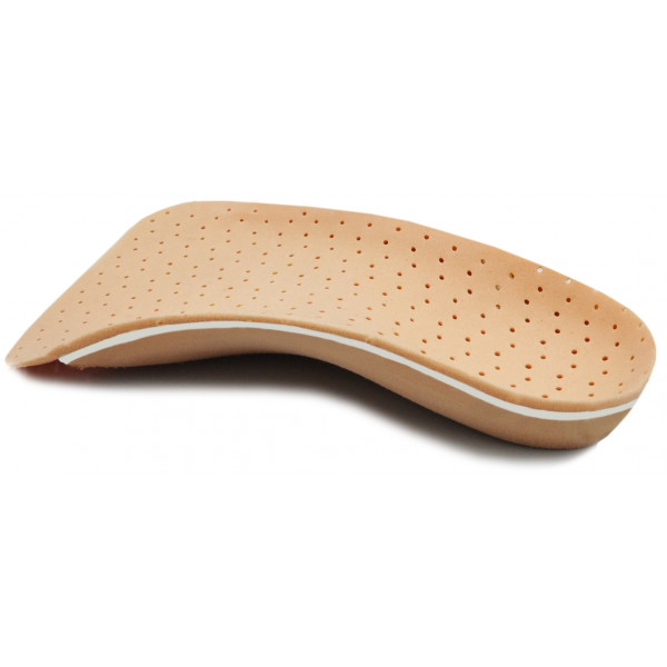 Wkładki do butów ortopedyczne płaskostopie podłużne Correct LS 3/4 kolor beżowy