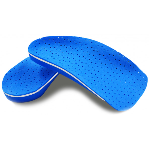 Wkładki ortopedyczne na płaskostopie podłużne Correct LS 3/4 niebieskie