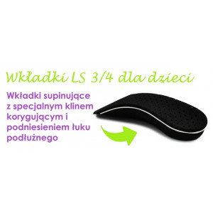 Wkładki korekcyjne na koślawość oraz płaskostopie Correct LS 3/4 kolor czarny
