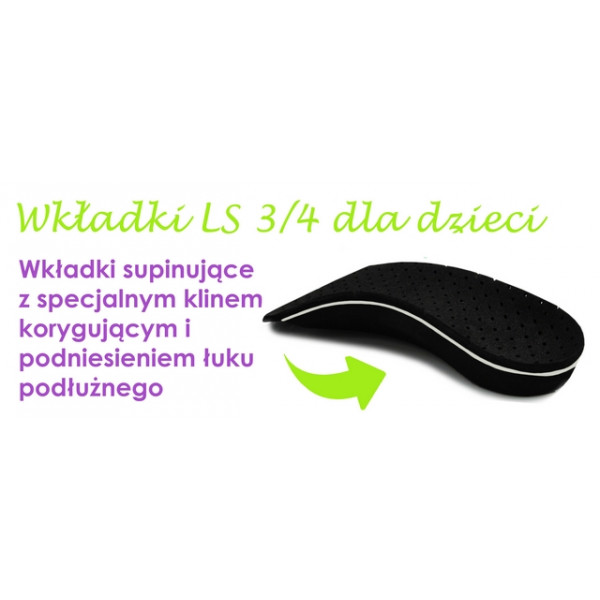 Wkładki korekcyjne na koślawość oraz płaskostopie Correct LS 3/4 kolor czarny