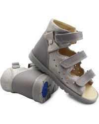 Sandałki z wysokim zapiętkiem dla dziewczynki do szkoły Bartek 86803-021