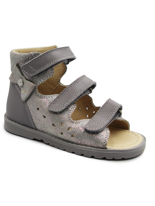 Sandałki z wysokim zapiętkiem dla dziewczynki do szkoły Bartek 86803-021