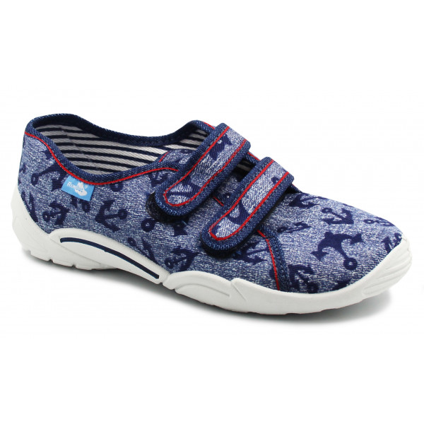 Kapcie na rzepy do szkoły przedszkola dla chłopca Renbut 33-374ls-0717 Kotwice