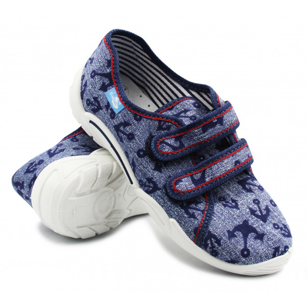 Kapcie Chłopięce Na Rzepy Renbut 33-374ls-0717 Kotwice