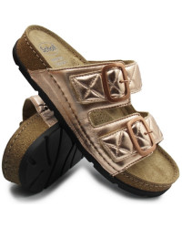 Metaliczne Klapki Damskie na Lato Scholl Bora 2 straps med MF312661853