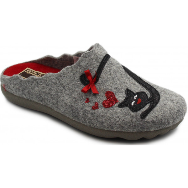 Kapcie Damskie Filcowe Love Forever Kot Manitu-Home 320091-91 Jesień-Zima