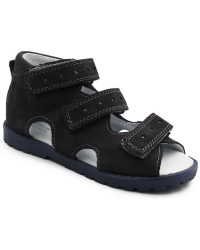 Kapcie dla dzieci ze skóry naturalnej i obcasem thomasa do przedszkola Kornecki OR 03 ciemny szary