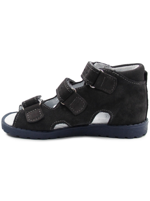 Kapcie dla dzieci ze skóry naturalnej i obcasem thomasa do przedszkola Kornecki OR 03 ciemny szary