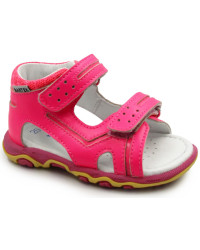 Sportowe sandałki dla dziewczynek na lato ze skóry naturalnej róż Bartek w-71825/NPF