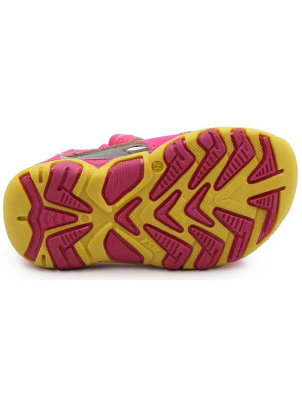 Sportowe sandałki dla dziewczynek na lato ze skóry naturalnej róż Bartek w-71825/NPF