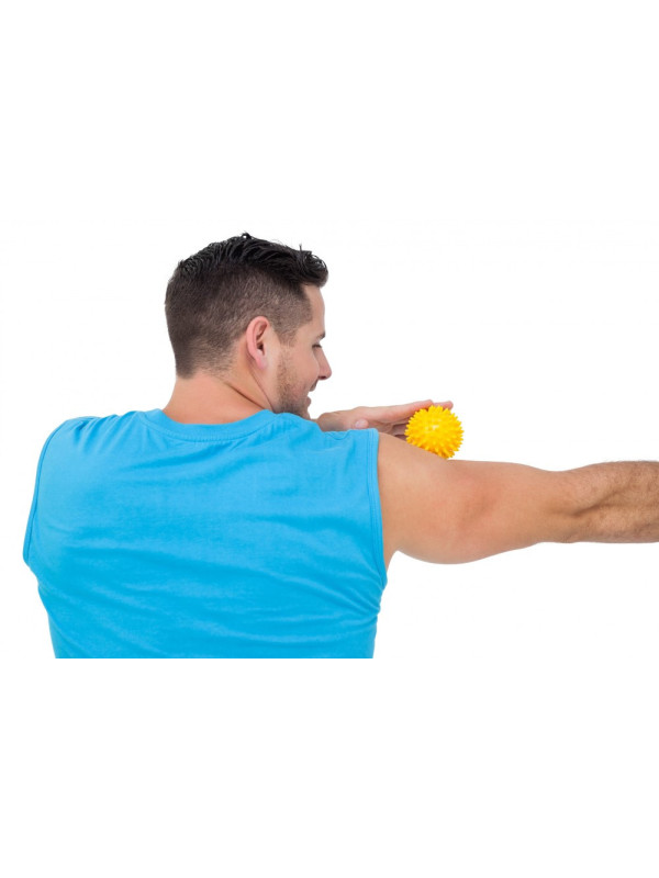 Piłeczka Rehabilitacyjna Z Kolcami Do Ćwiczeń Masażu Rehabilitacja Masaż Stóp Armedical 9 cm Czerwona