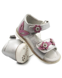 Sandały Dziewczęce Wojtyłko Srebrne 1s22302