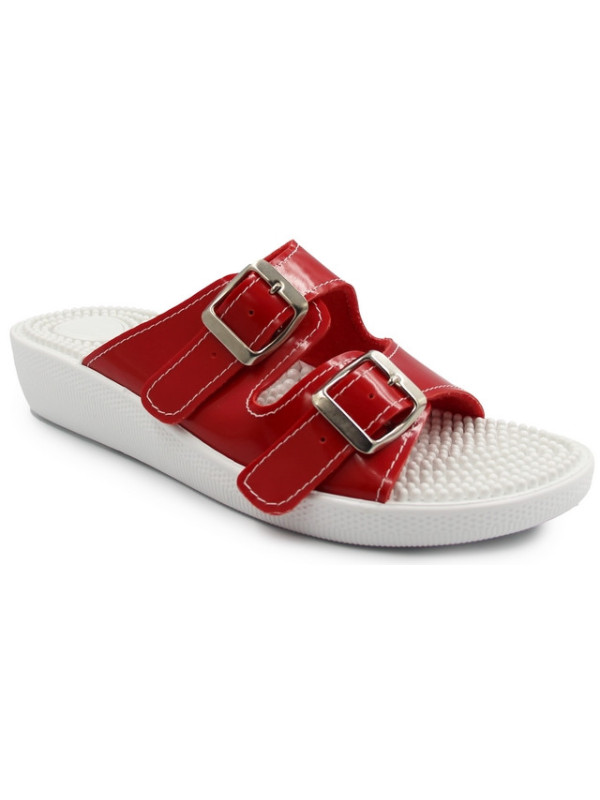 Klapki Dla Kobiet Masujące Czerwone 03/C2F Rosso Vernice SILVA