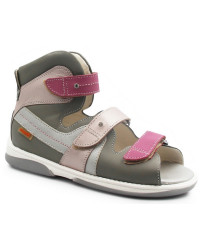 Skórzane wysokie sandały dla dziewczynek na lato na rzepy MEMO IRIS