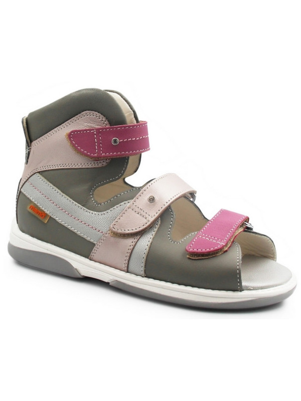 Skórzane wysokie sandały dla dziewczynek na lato na rzepy MEMO IRIS