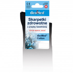 Skarpety Bawełniane Bezuciskowe Zdrowotne Czarne DeoMed Cotton Silver