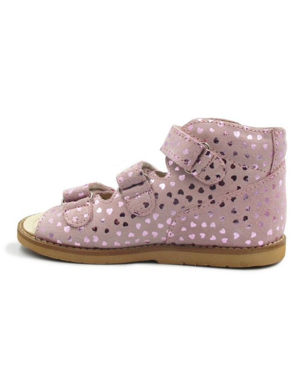 Sandałki w serduszka dla dziewczynek z obcasem thomasa do szkoły przedszkola Ameko