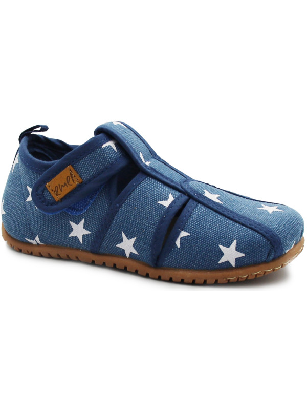 Kapcie dla chłopca do przedszkola i szkoły niebieskie w gwiazdki  Emel e 101-1