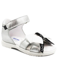 Sandałki Dziewczęce Kokardka Srebrne BARTEK 11534009