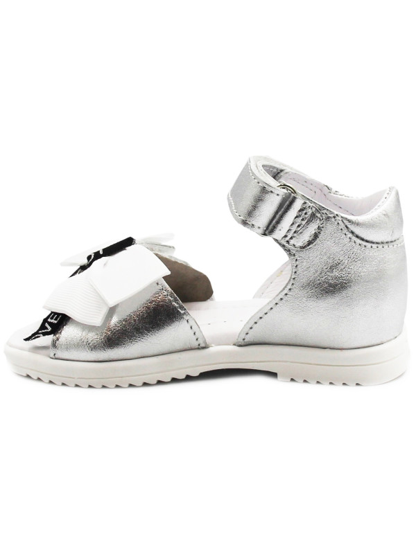 Sandałki Dziewczęce Kokardka Srebrne BARTEK 11534009