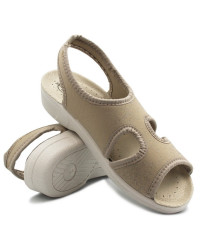 Sandały Damskie Na Lato Do Pracy Bio Up GE 1421 licra gliter beige