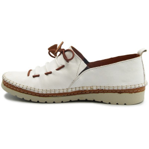 Półbuty Damskie Mokasyny Eleganckie Manitu 840089-03 weiß