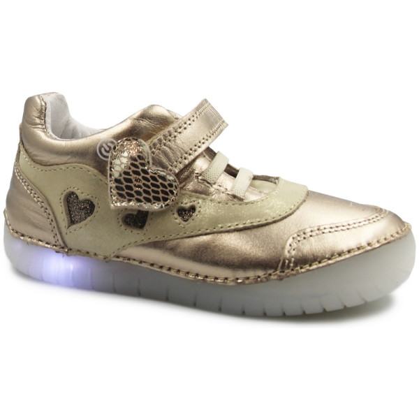 Świecące buty LED dla dziewczynki D.D.Step s050-374b złoty