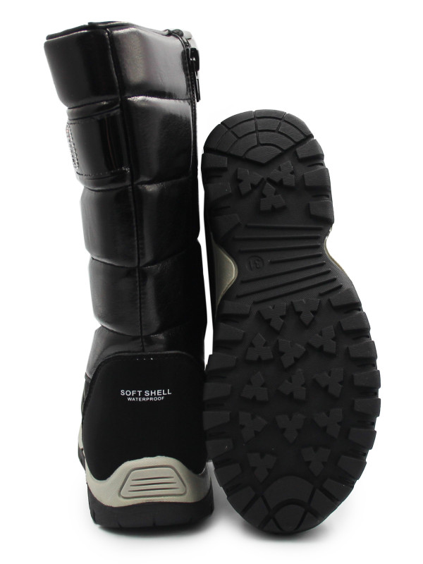 Kozaki Dla Dziewczynki Wysokie Śniegowce z Membraną Wojtyłko 5z24100 Czarny