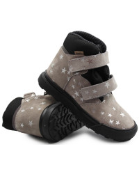 Buty Dla Dziewczynki Na Jesień Lekko Ocieplane Ameko Robin Szare Gwiazdki