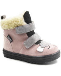 Buty Na Zimę Dla Dziewczynki Kozaczki Mido 22-07 Różowe z Membraną Te-Por