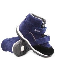 Buty Dla Chłopca Jesienne Na Rzep Lekko Ocieplane z Dodatkową Wkładką Ameko Woody-Navy