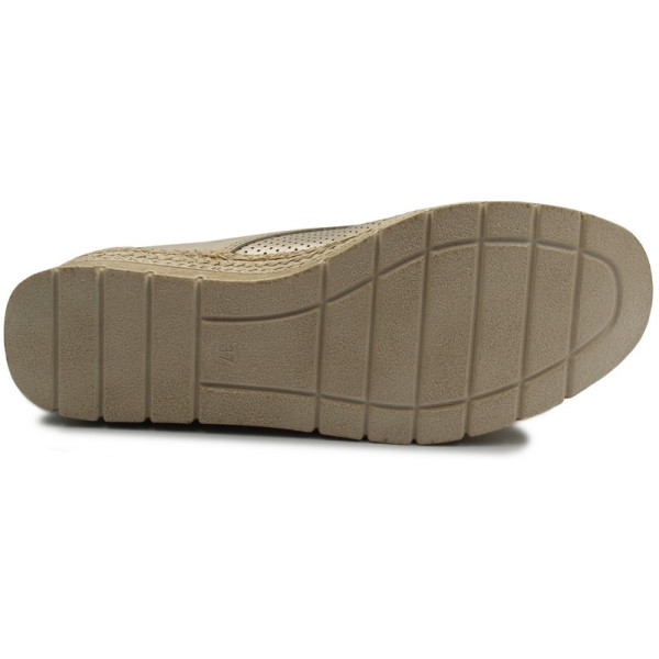 Damskie Buty Na Wiosnę  Eleganckie Złote Półbuty Helios 401