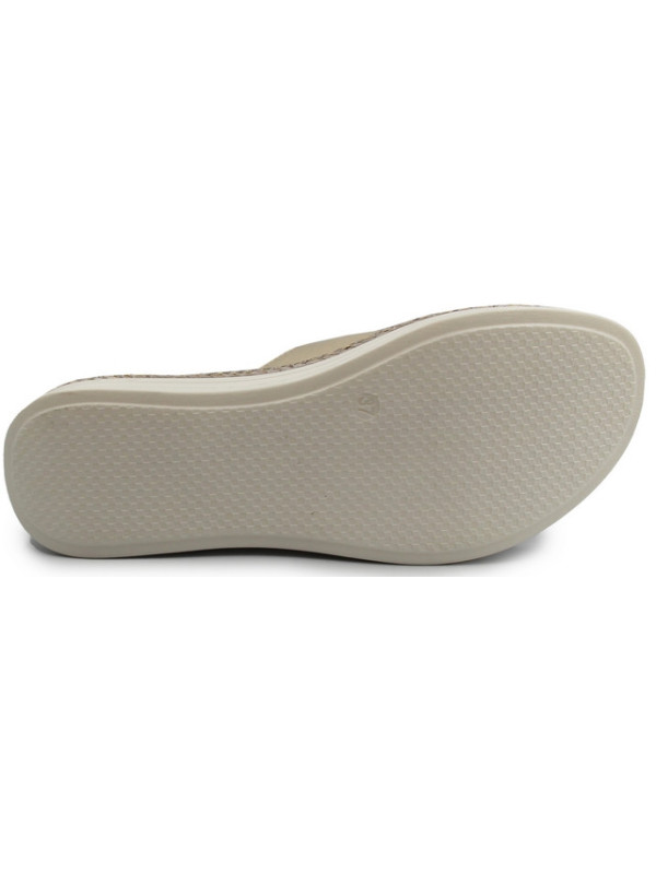 Klapki dla kobiet do pracy na lato wakacje skórzane Helios 122 złoty