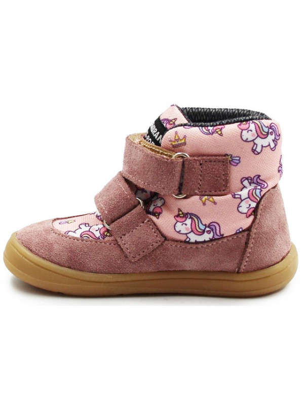 Buty Dla Dziewczynki Lekko Ocieplane Na Jesień i Zimę Jednorożce Barefoot Ameko Nolan Unicorn