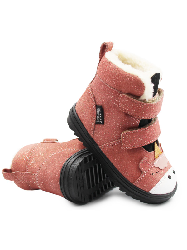 Buty Na Zimę Dla Dziewczynki Mido 42-27 Salmon-Brokat