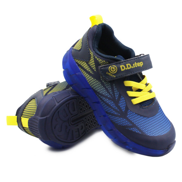 Buty na Jesień Dla Chłopca Sportowe Adidasy LED DD Step f061-391m Bermuda Blue