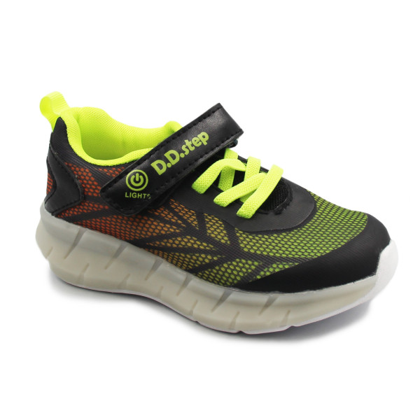 Półbuty Dla Chłopców Sportowe Na Wiosnę LED DD Step f061-391am Black
