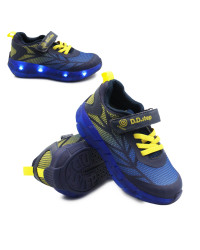 Buty na Wiosnę Dla Chłopca Sportowe Adidasy LED DD Step f061-391m Bermuda Blue