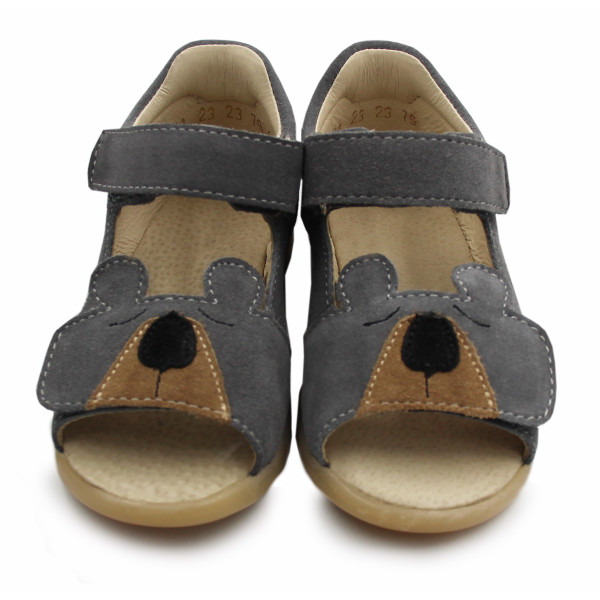 Szare Sandały Chłopięce Z Misiem Mido 21-23