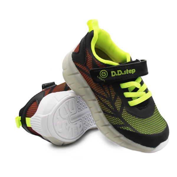 Półbuty Dla Chłopców Sportowe Na Wiosnę LED DD Step f061-391am Black