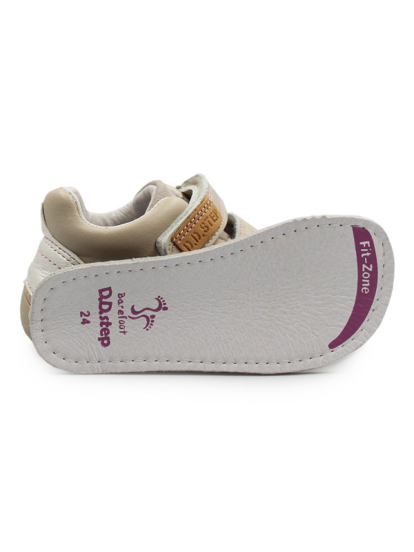 Półbuty Dziecięce Na Rzep Jesienne Beż Barefoot D.D.STEP S073-51761BM