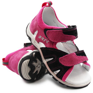 Sandały dziewczęce Bartek 16187-009 czarny-cyklamen